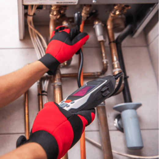 Gas Safe engineer carrying out landlord gas safety check